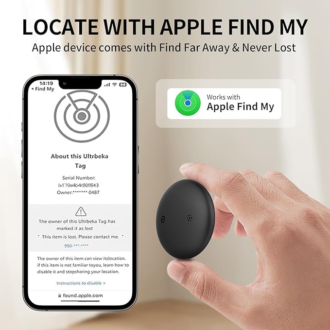 Apple Find My Tracker 4-Pack - Premium AirTag Alternative, Smart Bluetooth Item Finder for Keys, Wallets, Luggage | IP67 Waterproof, 1-Year Battery, No Subscription Required