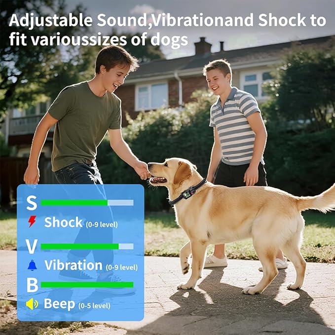 GPS Wireless Dog Fence System with Adjustable 49 to 6500ft 3 Training Modes Magnetic Charging Waterproof Design Suitable for Large Medium and Small Dogs No Subscription Required (Black)