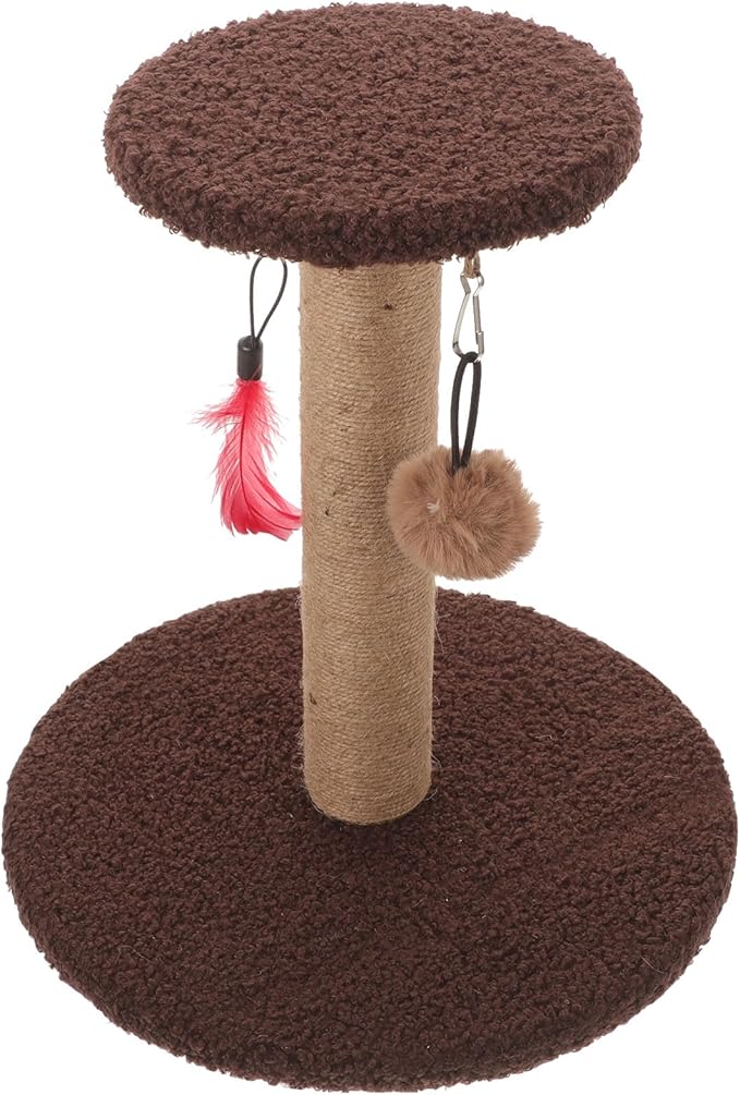 Cabilock Cat Scratching Post and Kitten Scratcher Pole with Natural Sisal Rope, Multifunctional Household Scratching Furniture for Indoor Cats, Sturdy Brown Round Claw Scratcher for Daily