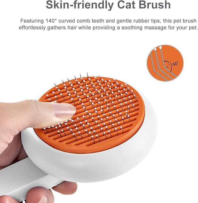 Cat Brush with Release Button, Pet Grooming Brushes for Shedding, Suitable for Long and Short Haired Cats and Dogs, Easy to Remove Removes Loose Undercoat