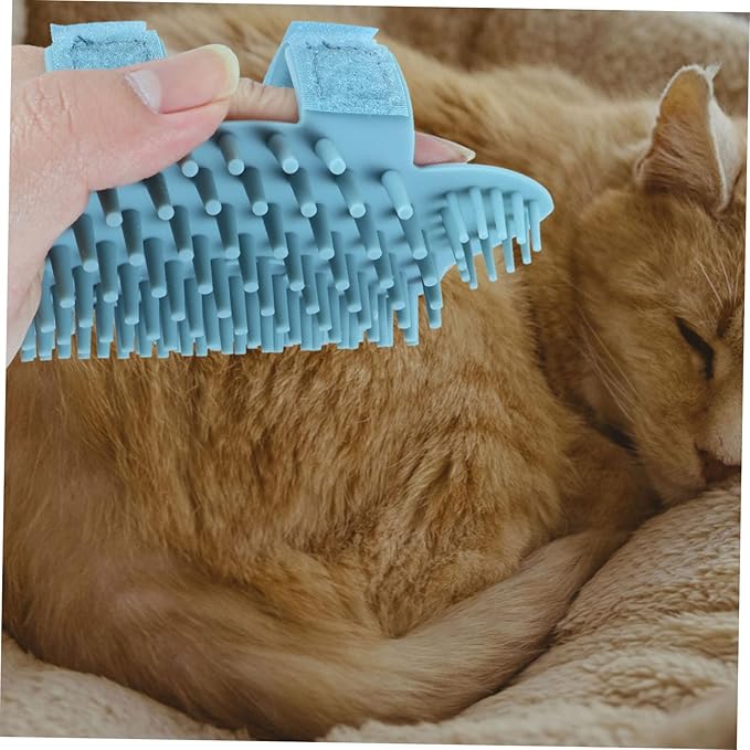 Toyvian Silicone Cat Massage Comb Grooming Brush for Corners Mild Friction Design for Gentle Massaging Easy to Soft Bristles for for Loose Hair Removal