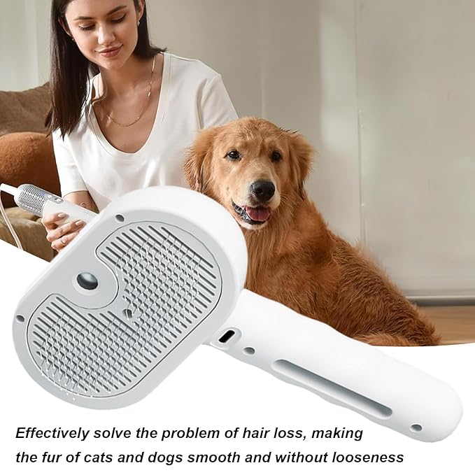 Cat Defur Comb, USB Rechargeable Pet Steaming Brush, 35ml Water Tank Spray Grooming Tool, Indoor Cat Dog Hair Removal Massage Comb, Pet Depilatory Cleaning Supply, for Pets Care Use