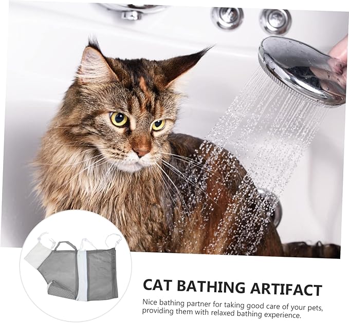 Kisangel Pet Grooming Bath Bag Cat Bathing Supplies Cat Shower Net Bag Grooming Tool