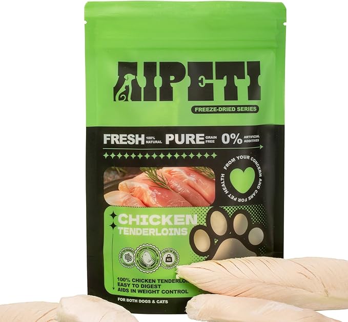 Freeze Dried Chicken Tenderloins Cats & Dogs Treats 70g, Single Ingredient, Premium Quality High Protein Training Treats, Low Fat for Weight Management, Grain Free, Gluten Free, Filler Free