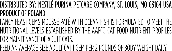 Purina Fancy Feast Gems Pate Mousse with Gravy Wet Cat Food with Ocean Fish - 4 oz. (Pack of 8)