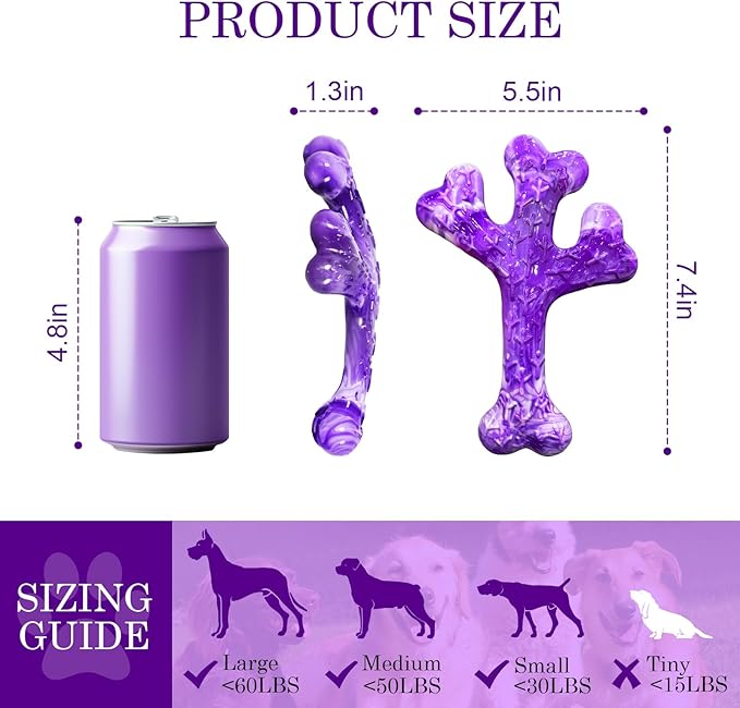Dog Chew Toys for Aggressive Chewers: Dog Chew Toys 4 Pack Beef Flavored Indestructible Toy for 20-70 lbs Medium and Large Dogs, Tough Nylon Chew Bone & Easy to Clean, Keeps Dogs Busy