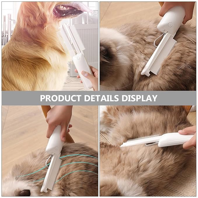 Abaodam Dog Grooming Comb 3-in-1 Foldable Pet Hair Comb for Dogs and Cats, Wear-resistant Fine Teeth Detangling Brush, Compact Portable Pet Grooming Supplies for Indoor Use