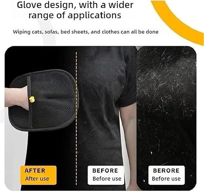 Pet Hair Remover Glove, Dual-Sided Pets Grooming Glove, Reusable Cat & Dog Hair Remover for Couch, Upgraded Animal Fur Removal Tool