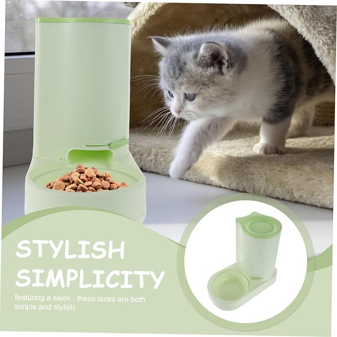 Toyvian Spillproof Cat Drinking Fountain Auto Pet Food Station Dry Feeder Portable Cat Feeding Machine Pet Food Dispenser