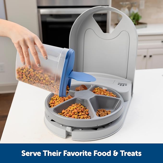 PetSafe Automatic Dog Feeder, 5 Meals, 40 oz Capacity, Plastic, for Dry Food, Multiple Pets (Pack of 2)