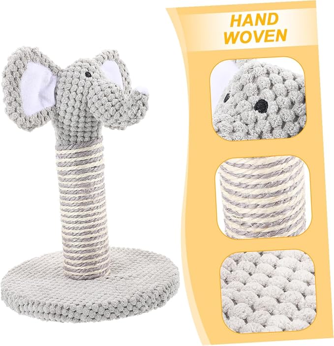 BESTonZON 2pcs Cat Scratching Post Set with Wear-Resistant Sisal Small Elephant and Zebra Design Comfortable Kitten Climber for Indoor Cats