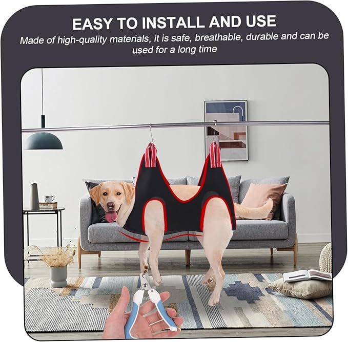 Totority 1set Pet Grooming Hammock for Cats and Dogs Nail Clipper and Grooming Comb Tools Easy to Install for Bathing and Nail Trimming Suitable for Pets