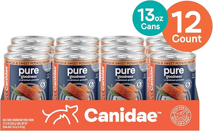Canidae PURE Grain Free Salmon and Sweet Potato Wet Dog Food, Case of 12