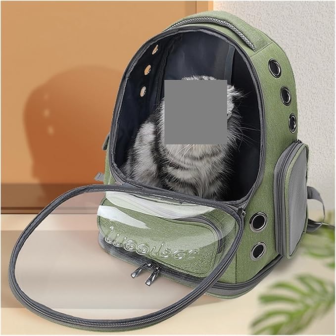 Compatible for Transparent Pet Bag Outdoor Travel Backpack Small Breathable Supplies(Green)