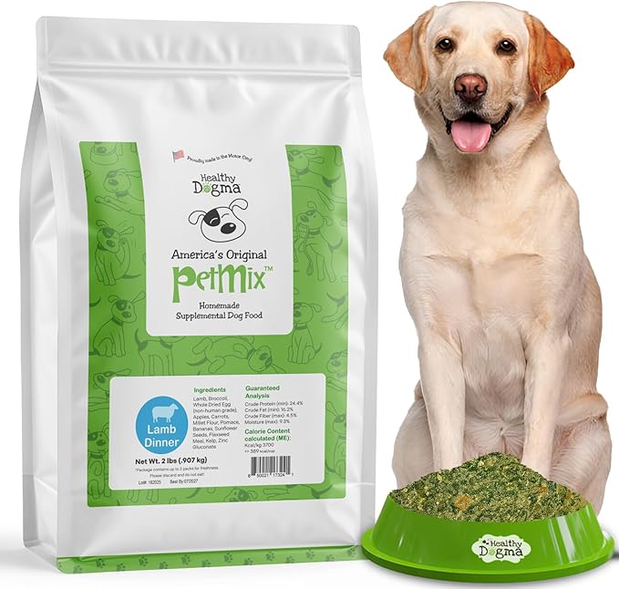 Healthy Dogma - PetMix Dehydrated Lamb Dog Food, Clean Ingredient Food - No Preservatives, Homemade Dog Food Lamb Dinner (2 lbs)