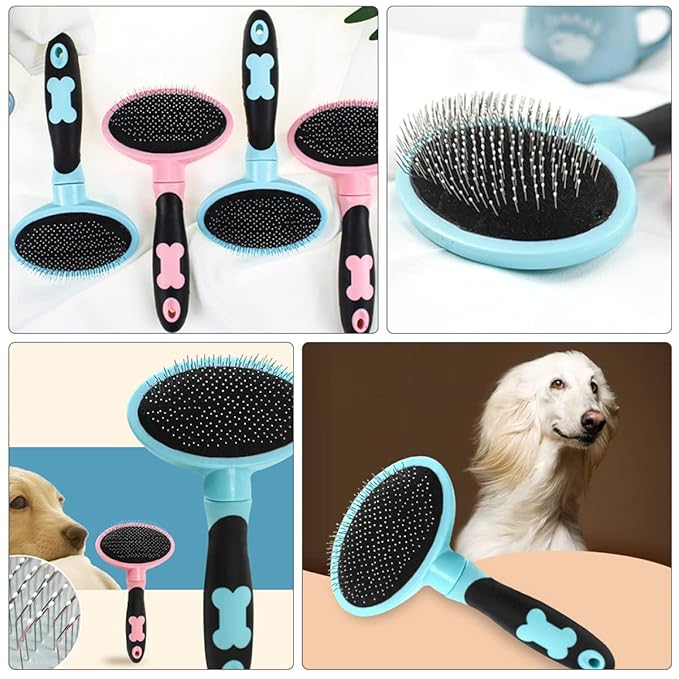 1Pc Ergonomic Cat Grooming Brush Lightweight Cat Hair Comb for Shedding Cleaning Tool Comfortable Grip for Kittens and Cats Premium Quality Pet Supplies
