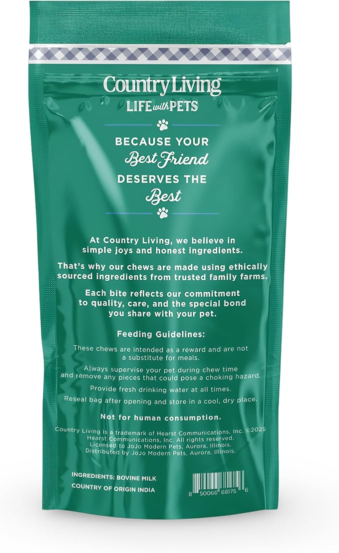 Country Living Natural Yak Cheese Chew Bars for Dogs – Large Size (2 per Bag) – Long-Lasting, High-Protein, Grain-Free Dog Chews – All-Natural, No Preservatives, Gluten-Free – Supports Dental Health