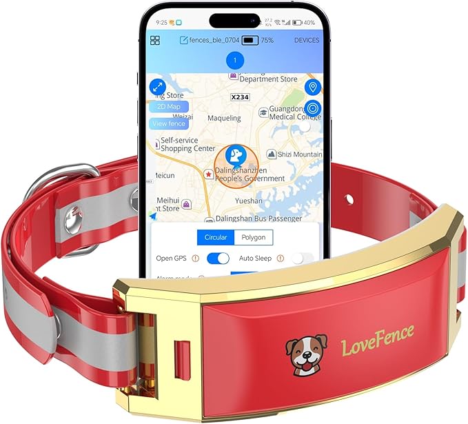 Wireless Electric GPS Dog Collar Fence for Dog with Free App: Upgrade Invisible Pet Shock Barrier Containment System Yard Outdoor Perimeter - Stubborn Dog Train Bluetooth Collar for Dog Parent
