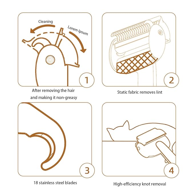 Canine Cats Grooming Brush Safely Remove Tangles Shedding Hair Remover Soft Rounded Edges Long Short Coat Care PET Shedding Comb