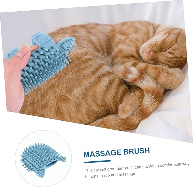 VICASKY Silicone Self-scratching Cat Grooming Brush Corner Brush for Cats Easy to Clean Durable Massage Tool for Loose Hair Removal Wet Dry Use Light