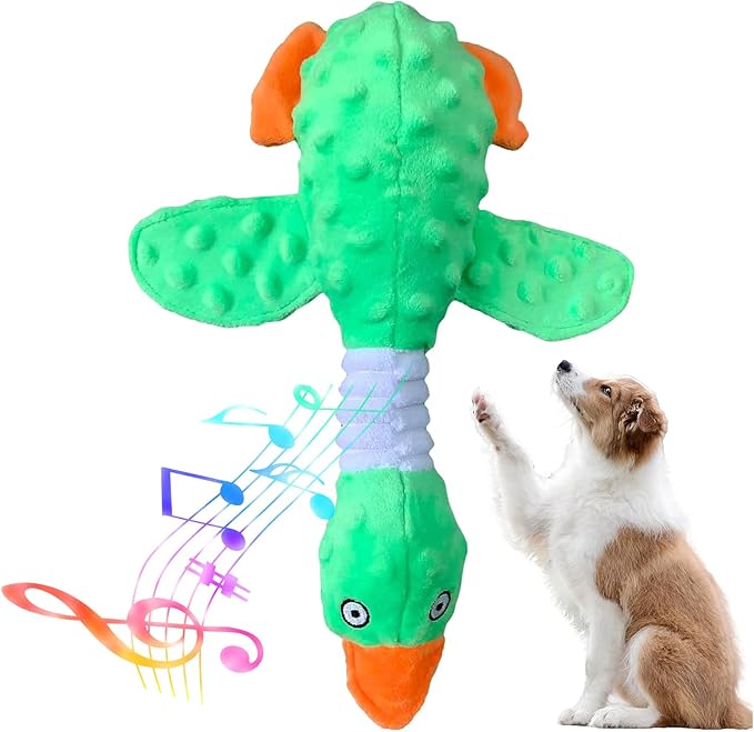 Goose Dog Toy Soft Stuffed Animal Plush Dog Puppy Chew Toys to Keep Them Busy Pet Supplies for Chewers Small Medium and Large Breeds (Green)