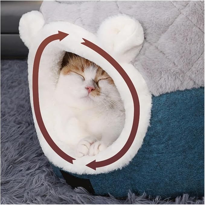 Cat Bed House Soft Plush Kennel Puppy Cushion Small Dogs Cats Nest Winter Warm Sleeping Pet Dog Bed Pet Mat Supplies(M 50x50x36cm)