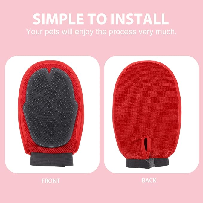 Double Sided Pet Grooming Massage Gloves Efficient Deshedding Brush for Cats Dogs Comfortable Breathable Pet Shower Mitts for Gentle Grooming Durable Use