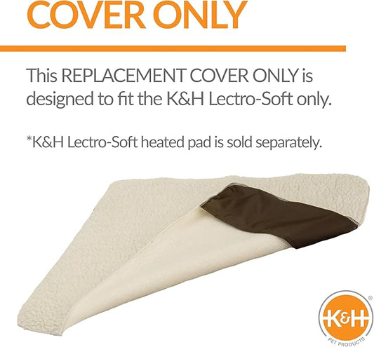 K&H Pet Products Lectro-Soft Outdoor Heated Dog & Cat Bed Replacement Cover, Fits K&H Lectro-Soft Large Beds (Heated Bed Sold Separately), Machine Washable Fleece Cover - 36 X 25in