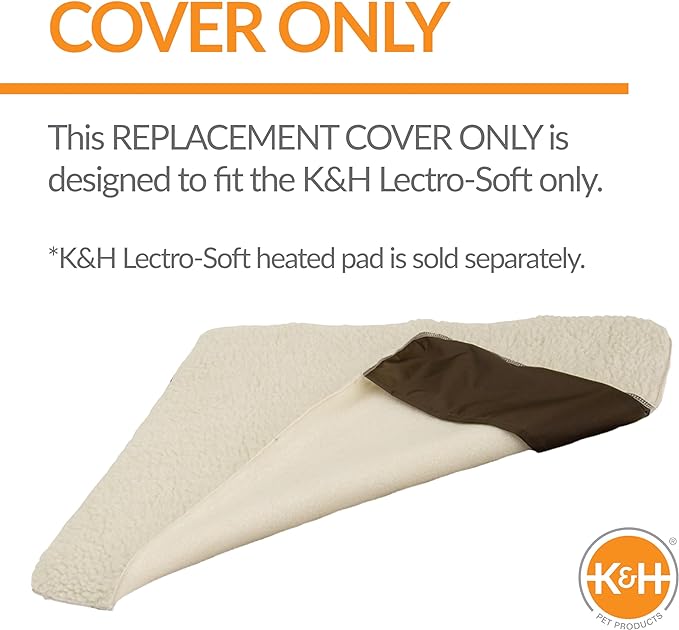 K&H Pet Products Lectro-Soft Outdoor Heated Cat Bed Replacement Cover, Fits K&H Lectro-Soft Small Beds (Heated Bed Sold Separately), Machine Washable Fleece Cover - 18 X 14in