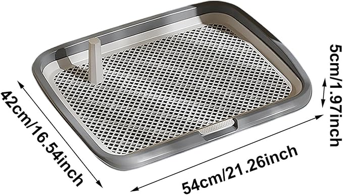 Dog Potty Tray with Guide Pillar, Indoor Pet Pee Pad Holder Duty, Removable Washable Puppy Training Toilet for Housebreaking Supplies Small Medium Dogs (Yellow-M)