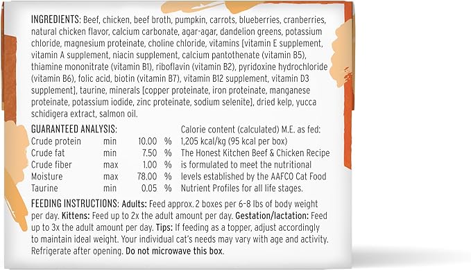 The Honest Kitchen Human Grade Câté™ Grain Free Beef & Chicken Pâté Wet Cat Food, 2.8 oz x12