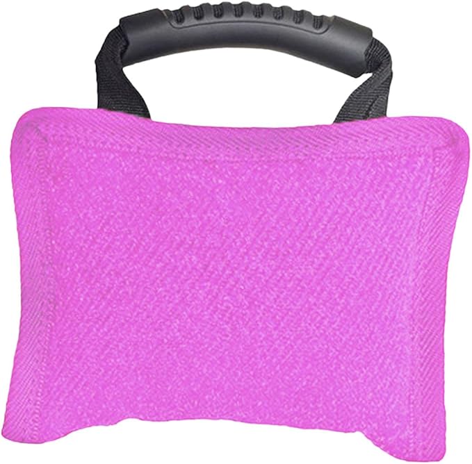 Baoblaze Dog Bite Pillow Tough Tug Toy Practical Portable Outdoor Pet Supplies for Small and Medium Sized Dogs Biting Pad with Handle, Pink