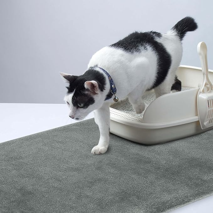 SussexHome Pets Cat and Dog Litter Mat for Litter Box - Washable Soft Cat and Dog Feeding Mat - Paws-Kind Slip Resistant Place Mat - 2' x 3'