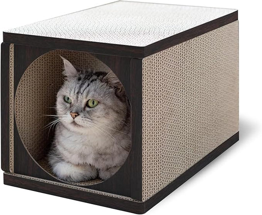 360° Cardboard Cat Scratcher Tunnel & House