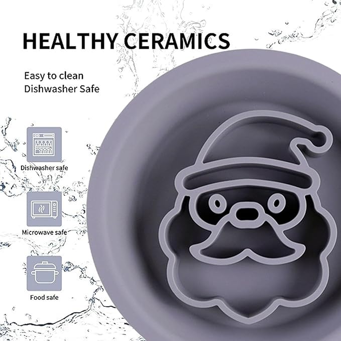 Dog Slow Feeder, Dog Food Bowl | Cute Christmas Theme Dog Silicone Slow Feeder Bowl - Pet Feeding Supplies, Dog Dishes