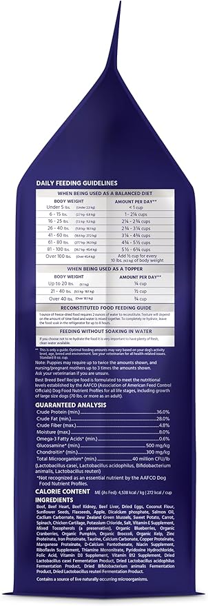 Dr. Gary's Best Breed Freeze-Dried Raw Food, Topper and Treat: Beef Recipe - 24 oz.