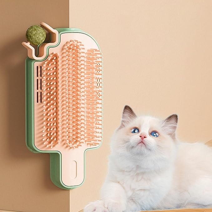 Adjustable Grooming Brushes for Wall Mount Ice Cream Shaped Pet Massage Tool Loose Hair Remover Removable Cats Grooming Tool