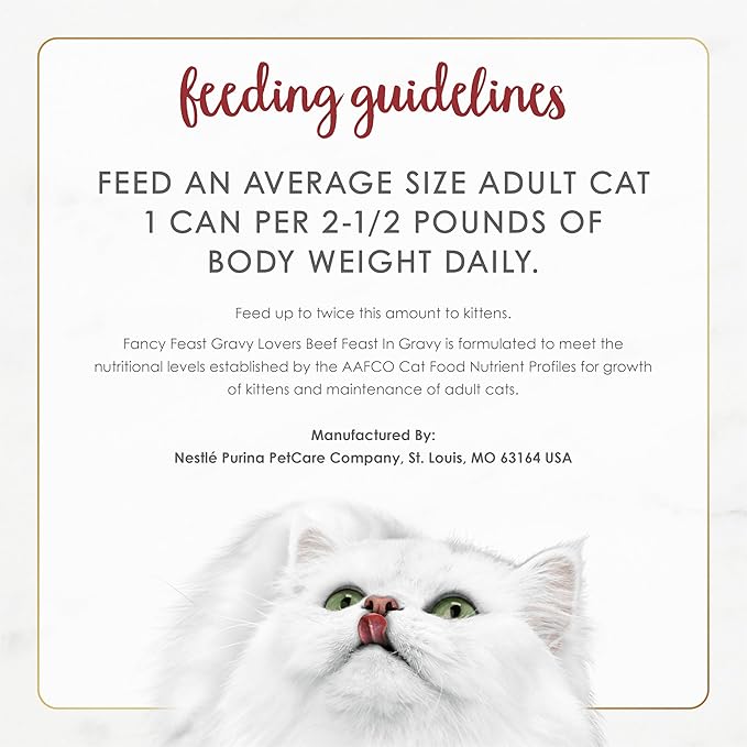 Purina Fancy Feast Gravy Lovers Beef Feast Grilled Gourmet Cat Food in Wet Cat Food Gravy - (Pack of 24) 3 oz. Cans