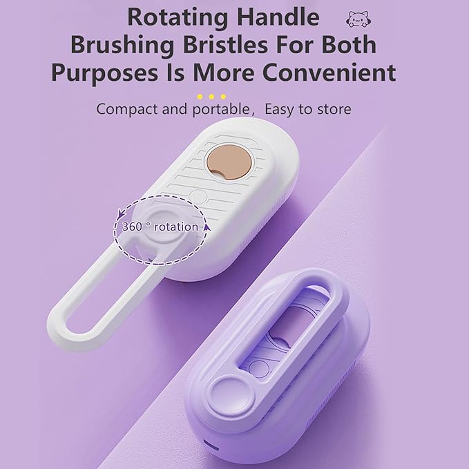 2PCS Spray Pets Brush for Cat/Dog,Cloud Care Cat Grooming Brush with Steam,3-in-1 Cleaning Pet Brush with 360° Rotating Arm,Multifunctional Cat and Dog Steam Brush for Removes Loose Undercoat