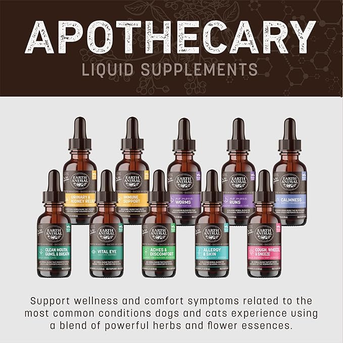 Earth Animal Apothecary Liquid Supplement - Clean Mouth, Gums & Breath Herbal Remedies for Dogs & Cats - 2 fl oz