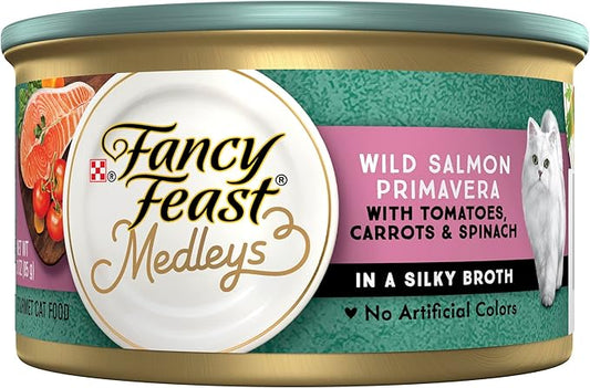 Fancy Feast Medleys Wet Cat Food, Tuna Tuscany with Long Grain Rice & Spinach in a Savory Sauce, Canned Wet Cat Food, 3-Ounce Pull-Tab Can (Pack of 12)