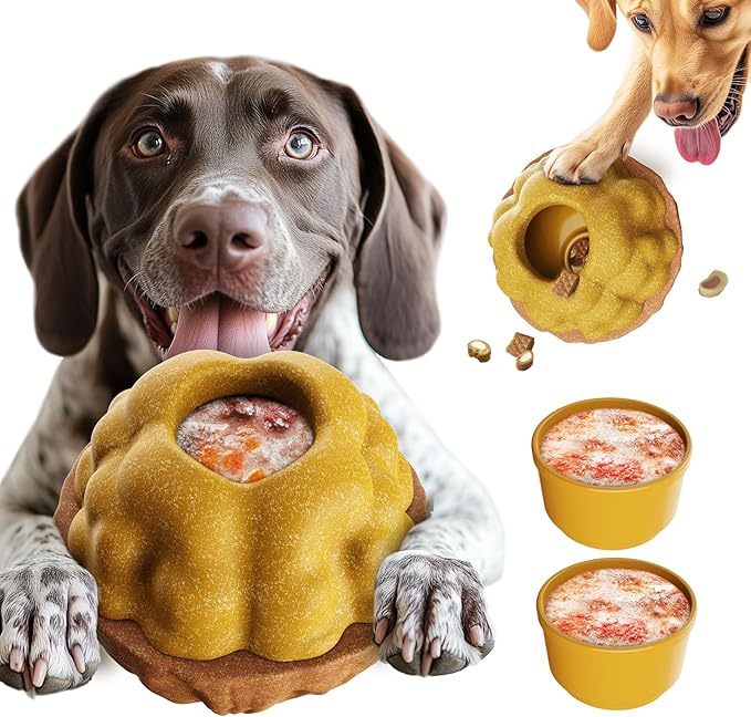 KADTC 3-in-1 Durable Dog FrostLick Toy,U.S. Brand & Design,Long-Lasting,Large Capacity Fillable Treat Ball, Freeze-and-Play Lick Cup & Food Dispenser, Indestructible Chew Toy for Dogs Boredom Buster