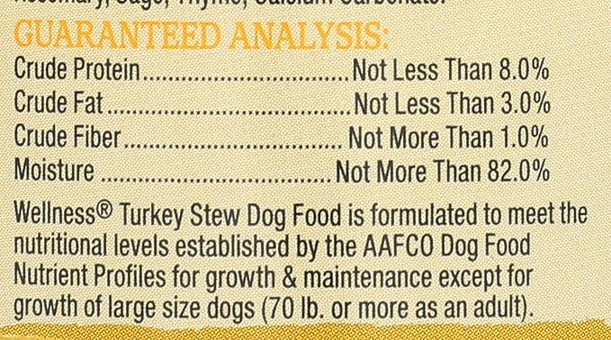 Wellness Natural Pet Food Grain Free Wet Canned Dog Food, Turkey Stew, 12.5 oz