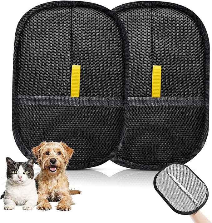 Pet Hair Removal Glove for Cats & Dogs, Electrostatic Pet Hair Gloves, Reusable Pet Hair Remover Tool, Animal Hair Remover for Furniture, Clothing, Couch, Carpet, Car Seat - 2PCS