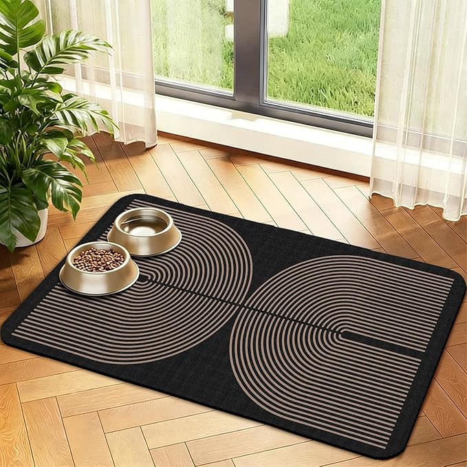 Dog Food Mat, Absorbent Waterproof Non-Slip Pet Cat Bowl Feeding Mat for Food & Water Pet Supplies 16 * 24"