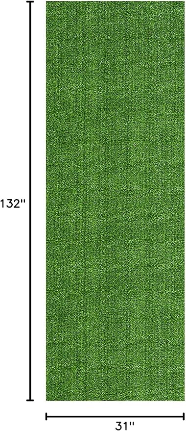 Sweet Home Stores Artificial Faux Grass Runner - Indoor/Outdoor, 2'7" x 11' with Drainage Holes