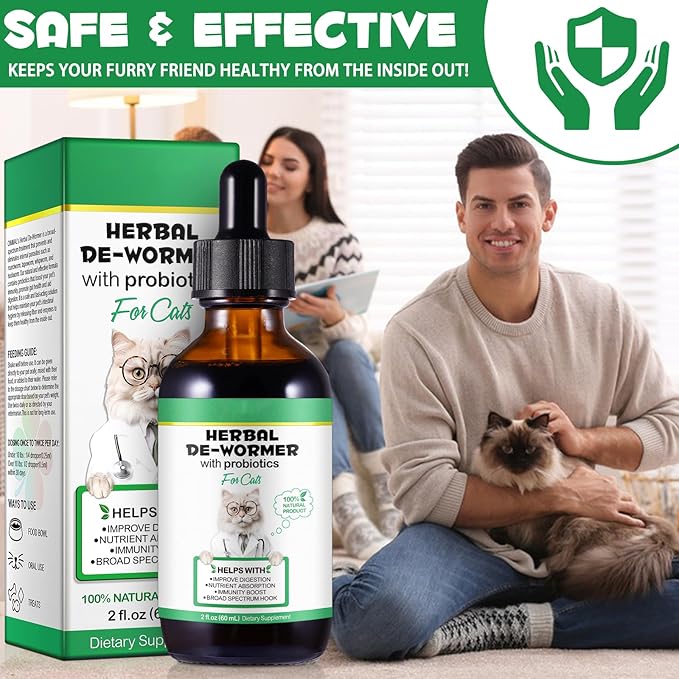 Specifically Formulated for Cats, Cat Broad Spectrum Supports, Naturally Sourced Ingredients, Gut Health, Easy-to-Absorb, Probiotics Supplement Drops for All Ages and Breeds