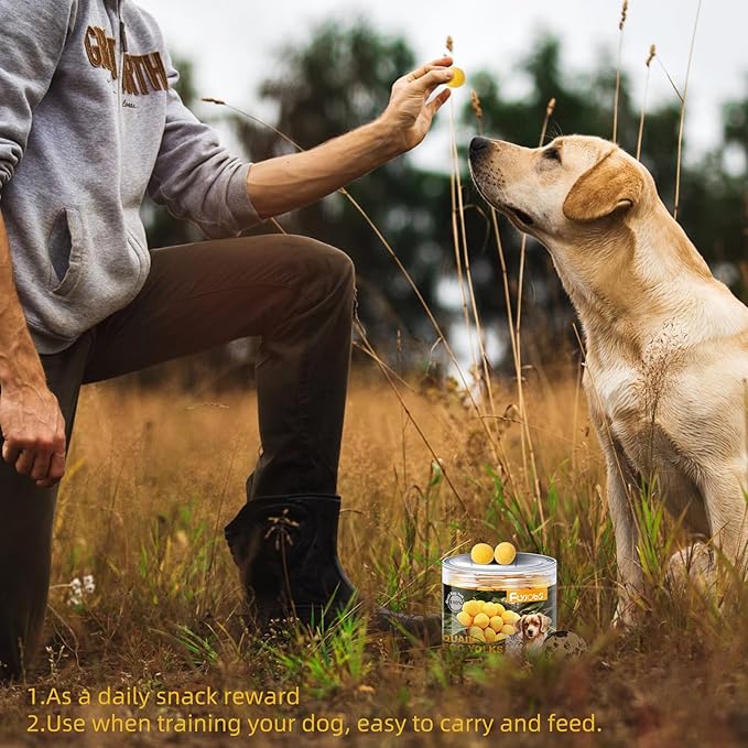 Dehydrated Quail Egg Yolk Snacks for Cats and Dogs Training, Natural Dog Food Limited Ingredient, Healthy Tasty Freeze-Dried Pet Treats for Dogs Cats (M, Egg)