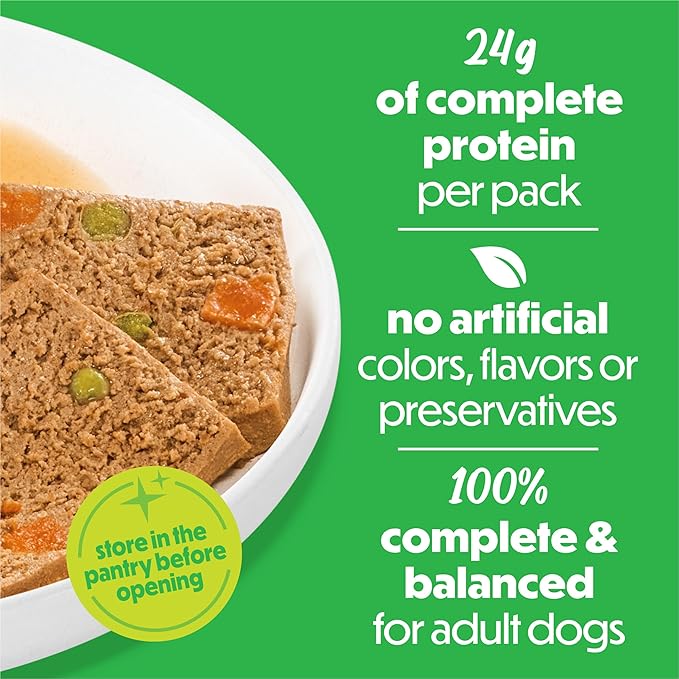 Purina Beneful Freshly Prepared Classics Chicken Dinner with Carrots and Peas Pate Dog Food - 9.5 oz Carton (Pack of 6)