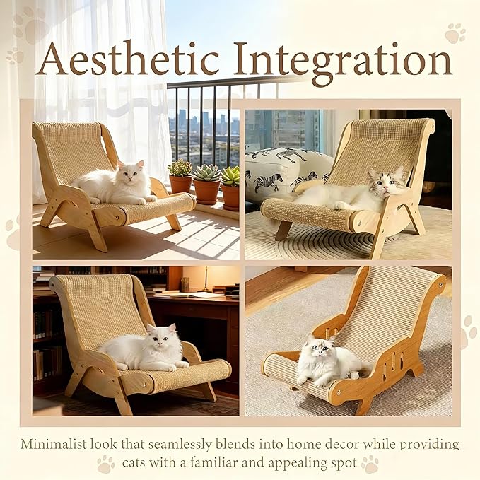 Cat Recliner Scraper Board, 2026 Upgrade Cat Recliner Scratch Board, 23.6" Large 2 in 1 Cats Recliners Chair, Scratch Resistant & Low Lint, Fits Cats Up to 20 in Body Length